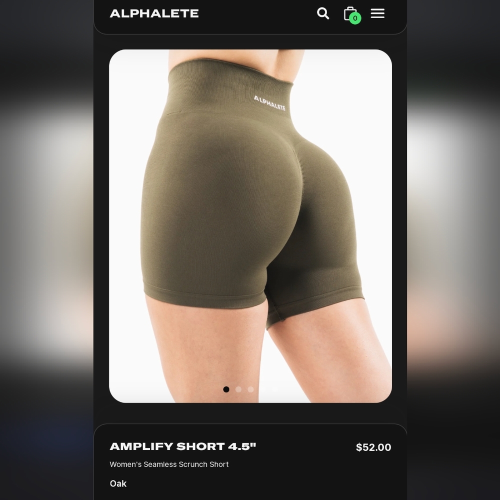 Alphelete Amplify shorts oak color
